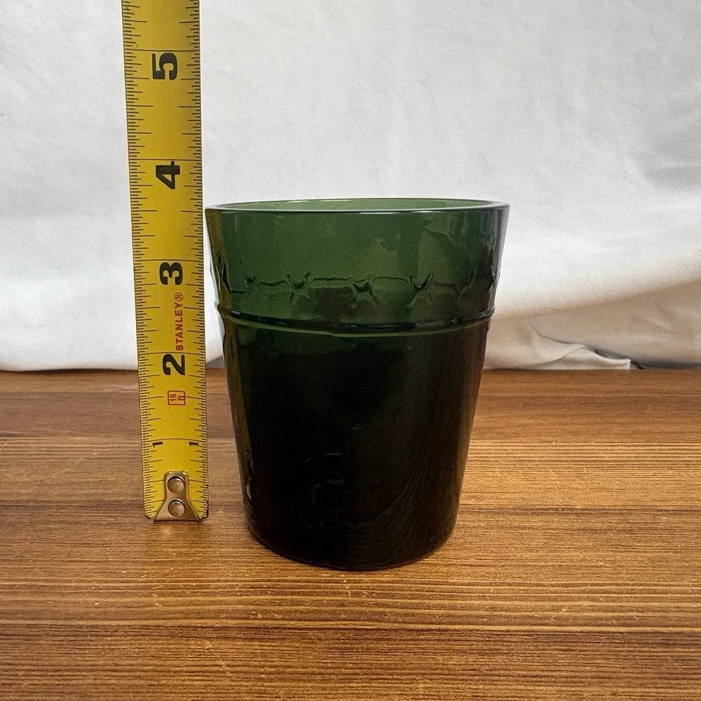 Vintage Green Glass Tumblers Set of 4 3.5